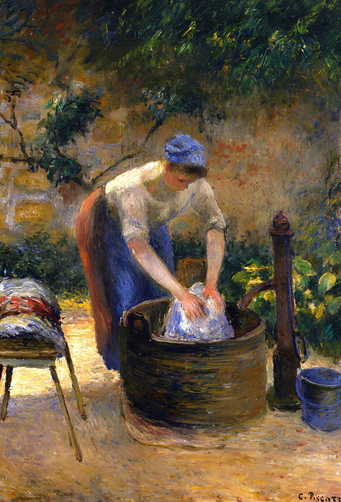 The Laundry Woman Art Print 1879 Painting by Camille Pissarro (6 Sizes)