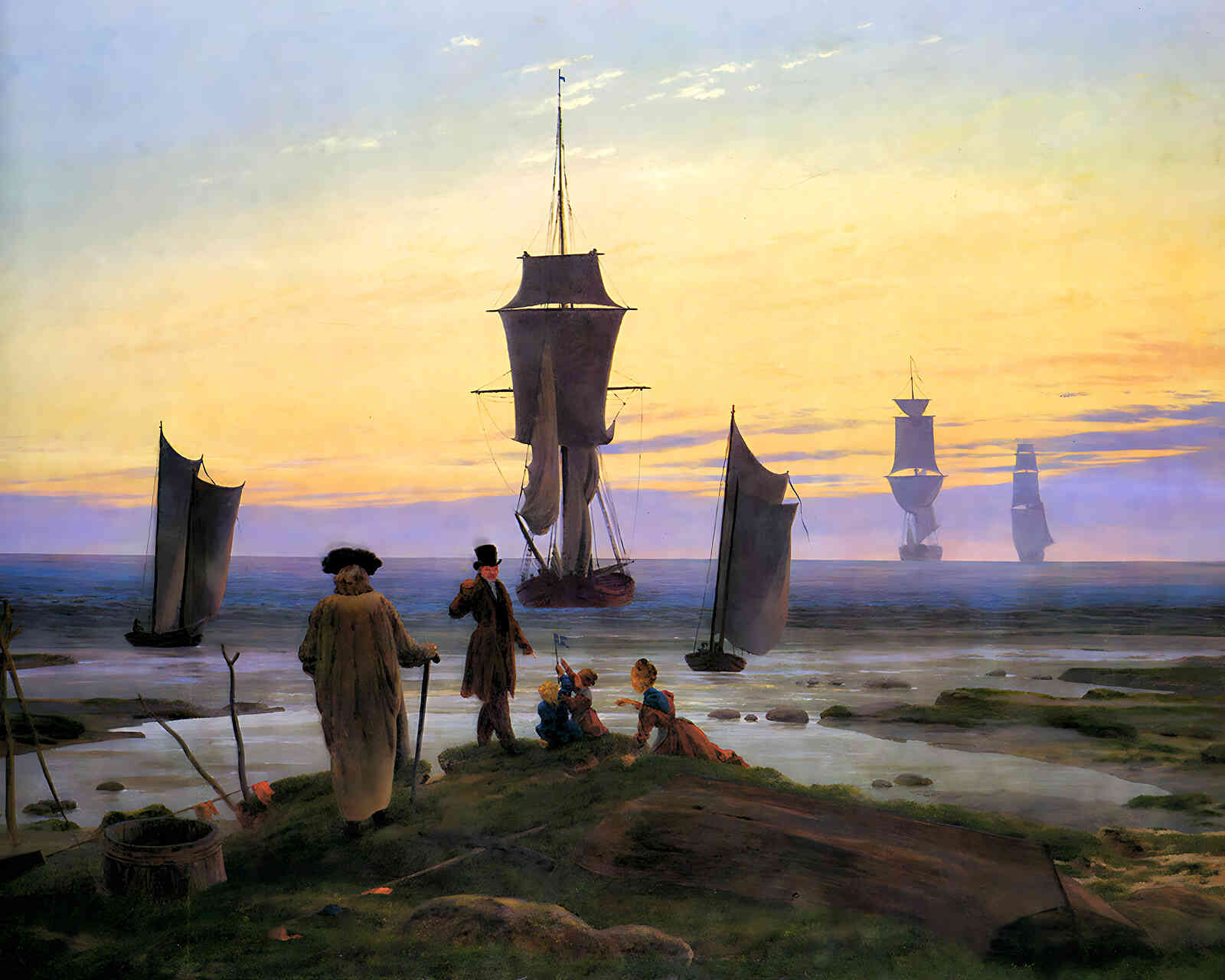 The Stages of Life Painting by Caspar David Friedrich 8x10" Art Print - Restored