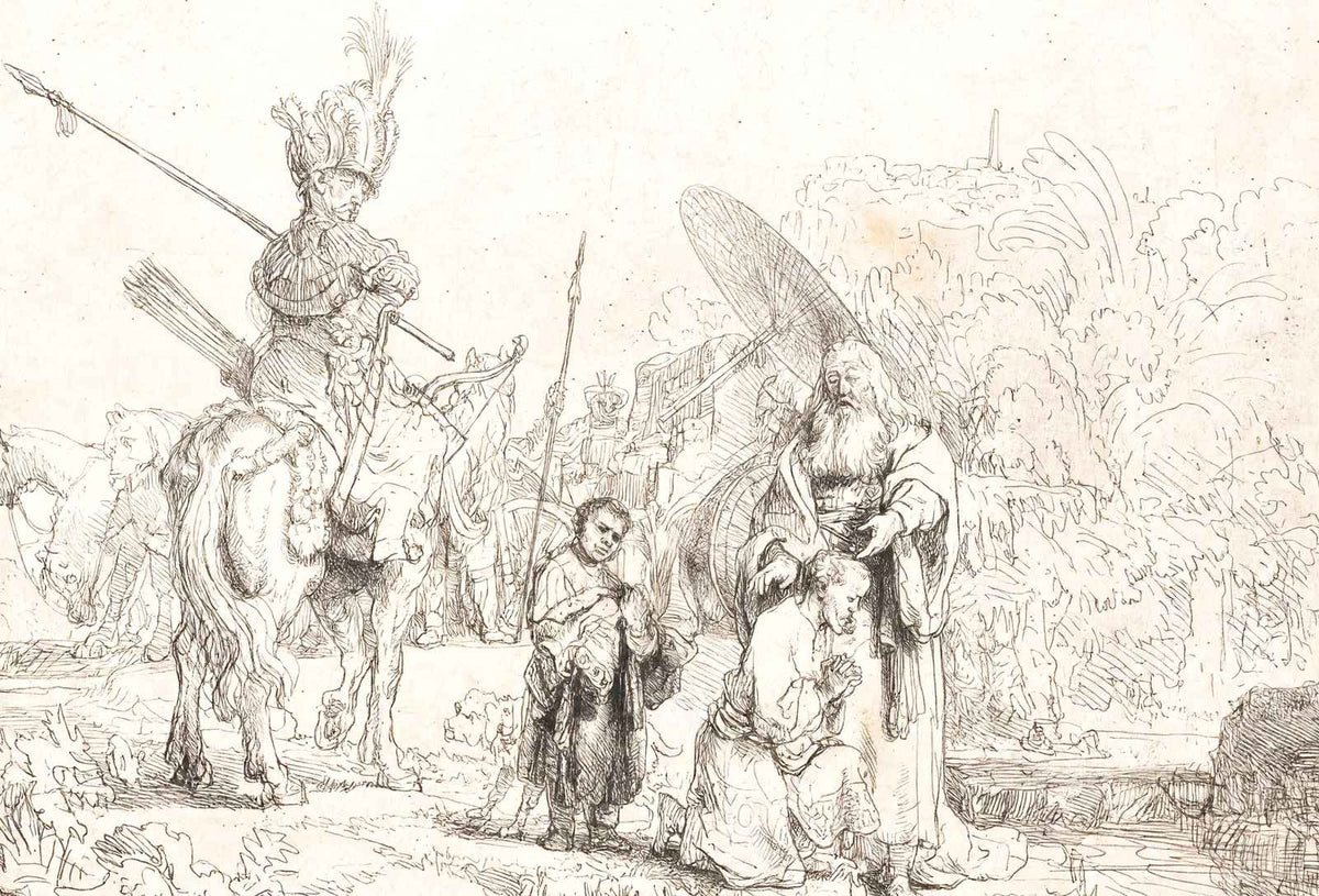 The Baptism of the Eunuch 1641 Drawing by Rembrandt Art Print (6 Sizes)