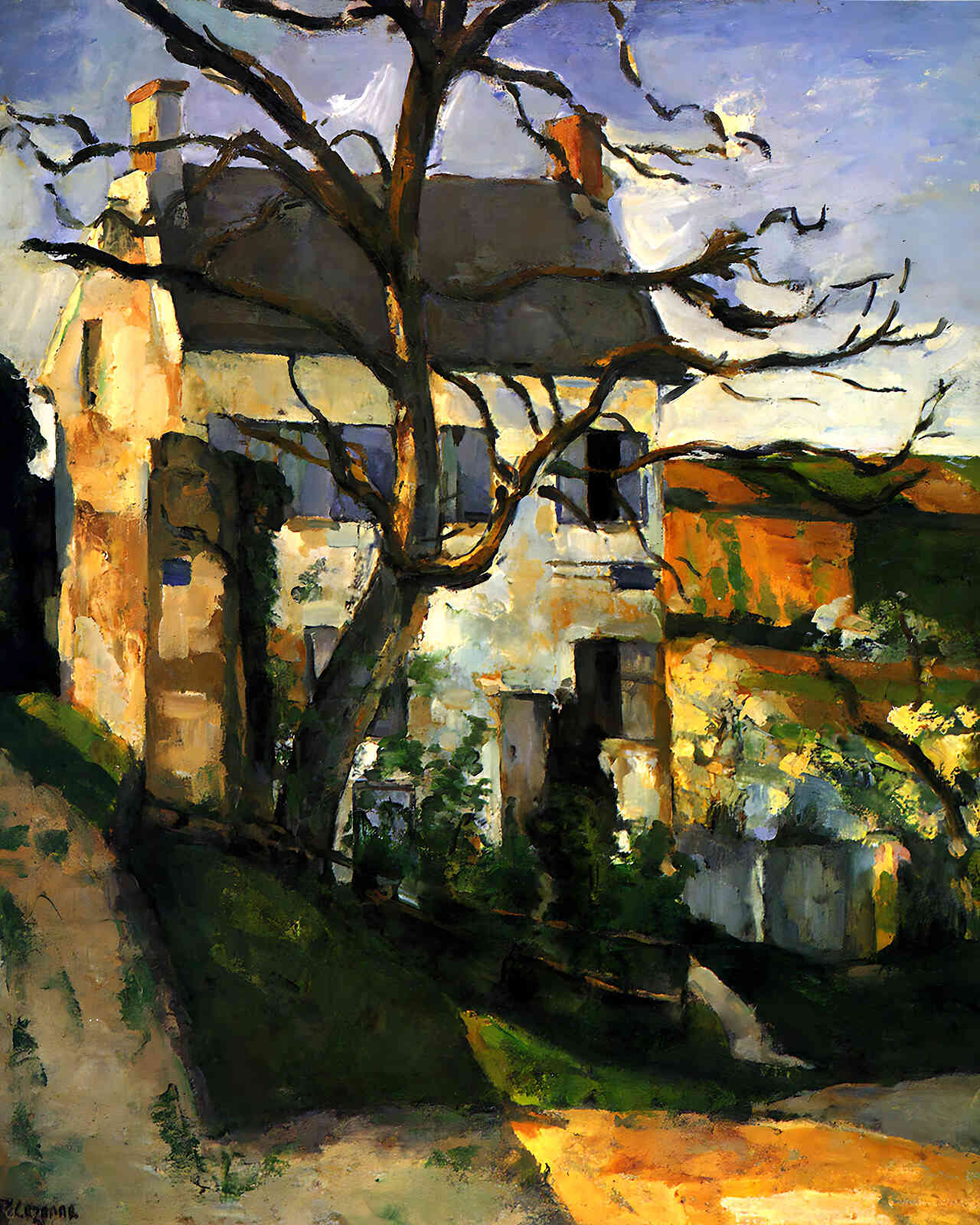 The House and the Tree Painting by Paul Cezanne 8x10" Art Print - Acid Free