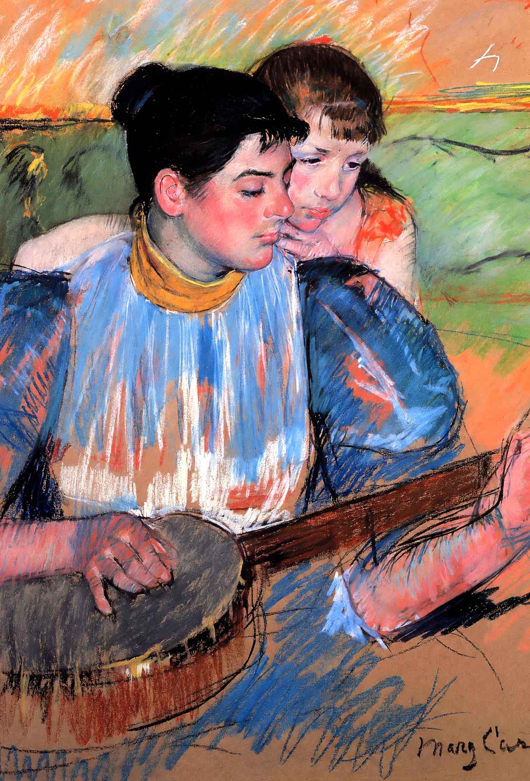The Banjo Lesson 1894 Painting by Mary Cassatt Art Print (6 Sizes)