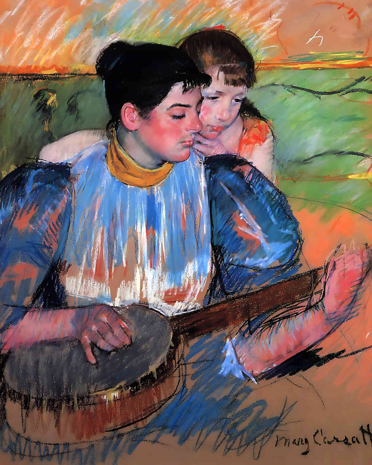 The Banjo Lesson Painting by Mary Cassatt 8x10" Art Print (Premium Print)
