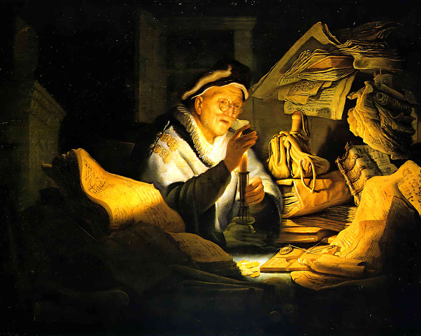 The Rich Fool Painting by Rembrandt 8x10" Art Print (High Quality)