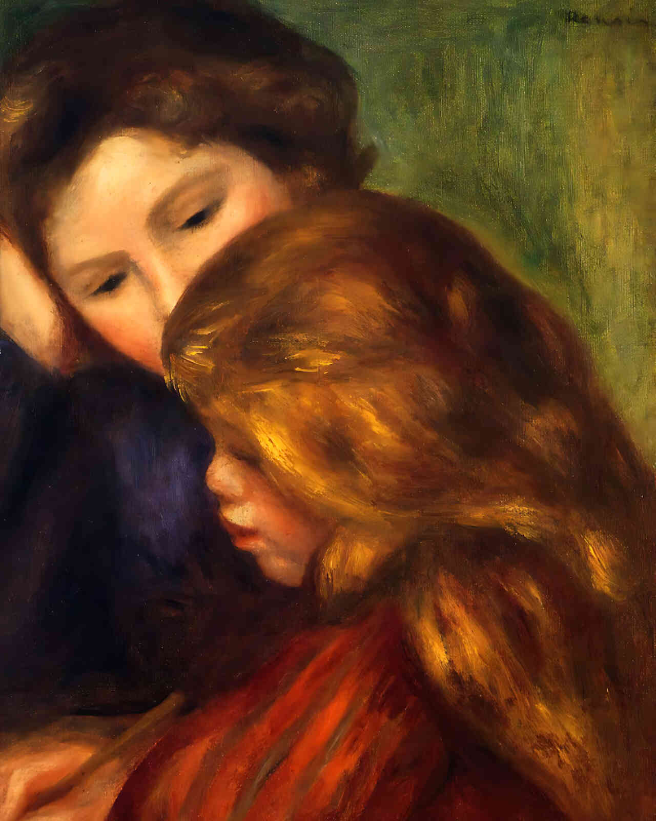 The Writing Lesson Painting by Pierre-Auguste Renoir 8x10" Art Print - Restored