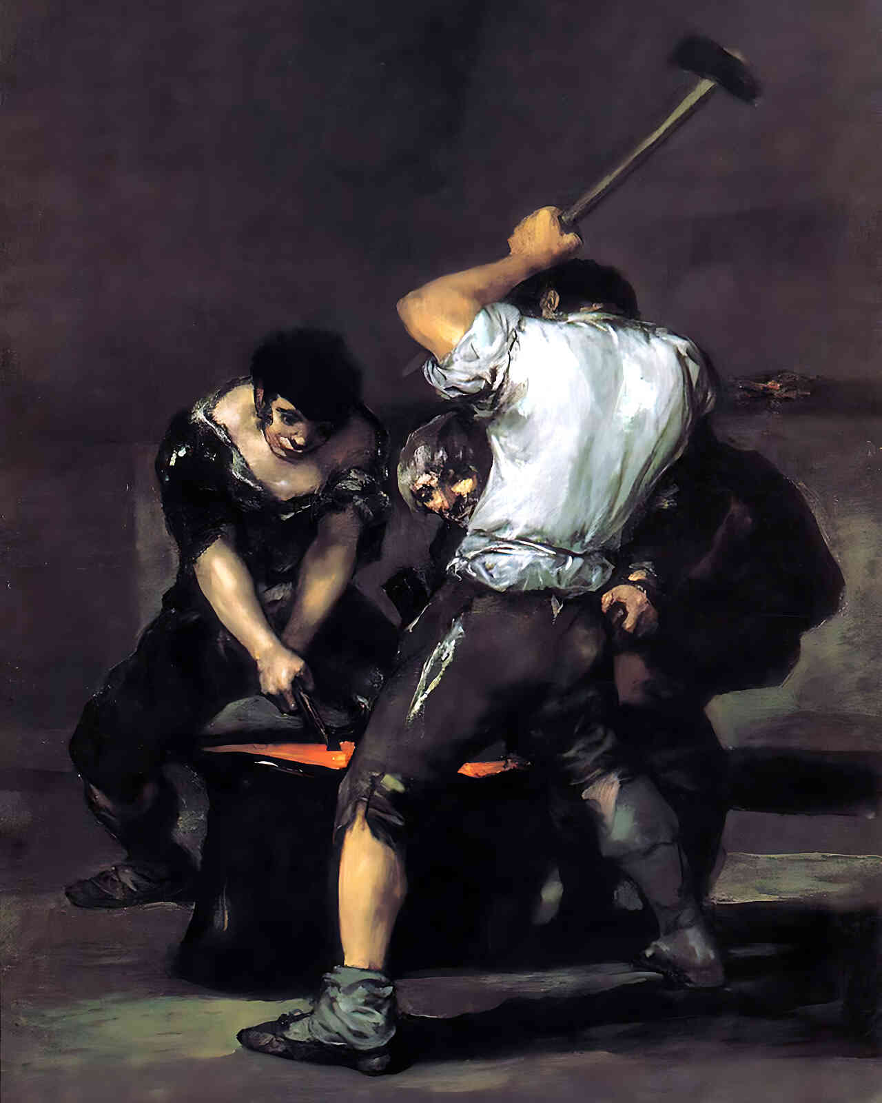 The Forge Painting by Francisco Goya 8x10" Art Print - Restored