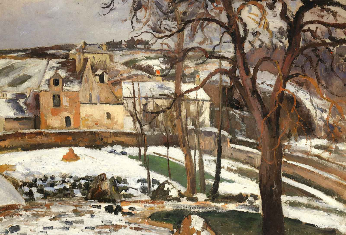 The Effect of Snow at L'Hermitage, Pontoise Art Print 1875 by Pissarro (6 Sizes)