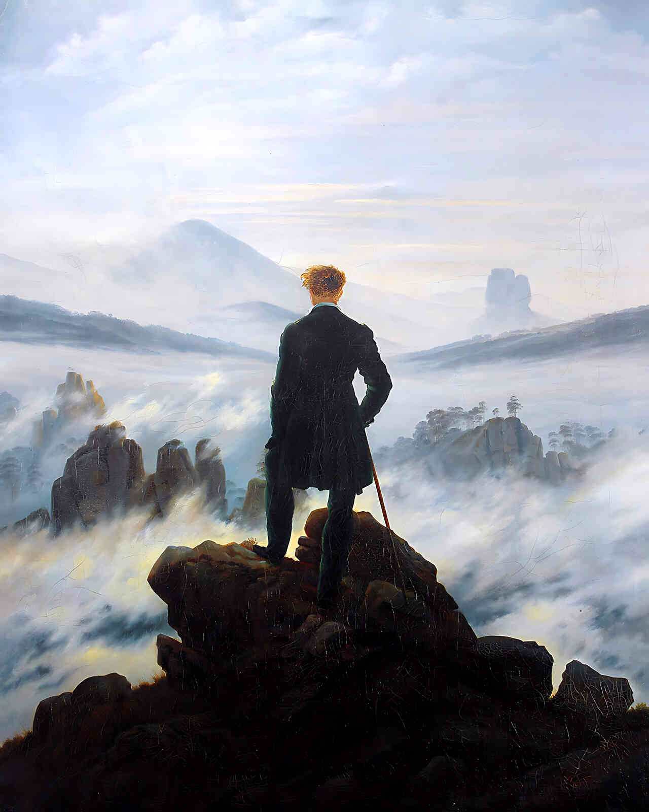 The Wanderer Above the Sea of Fog by Caspar David Friedrich 8x10" Art Print