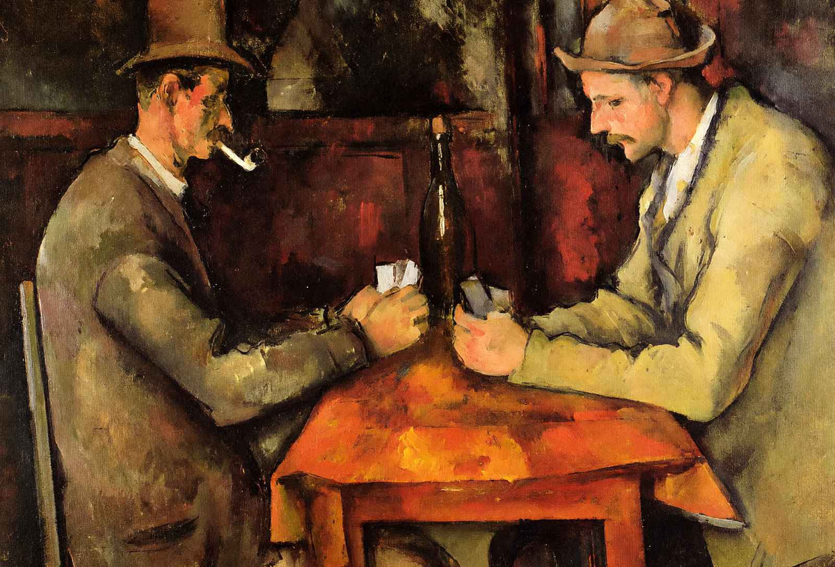 The Card Players Art Print 1896 Painting by Paul Cezanne (6 Sizes)