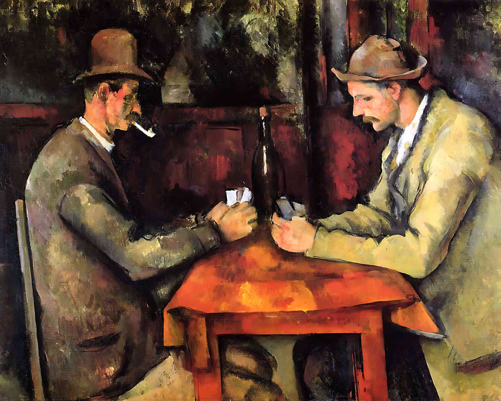 The Card Players Painting by Paul Cezanne 8x10" Art Print (High Quality)