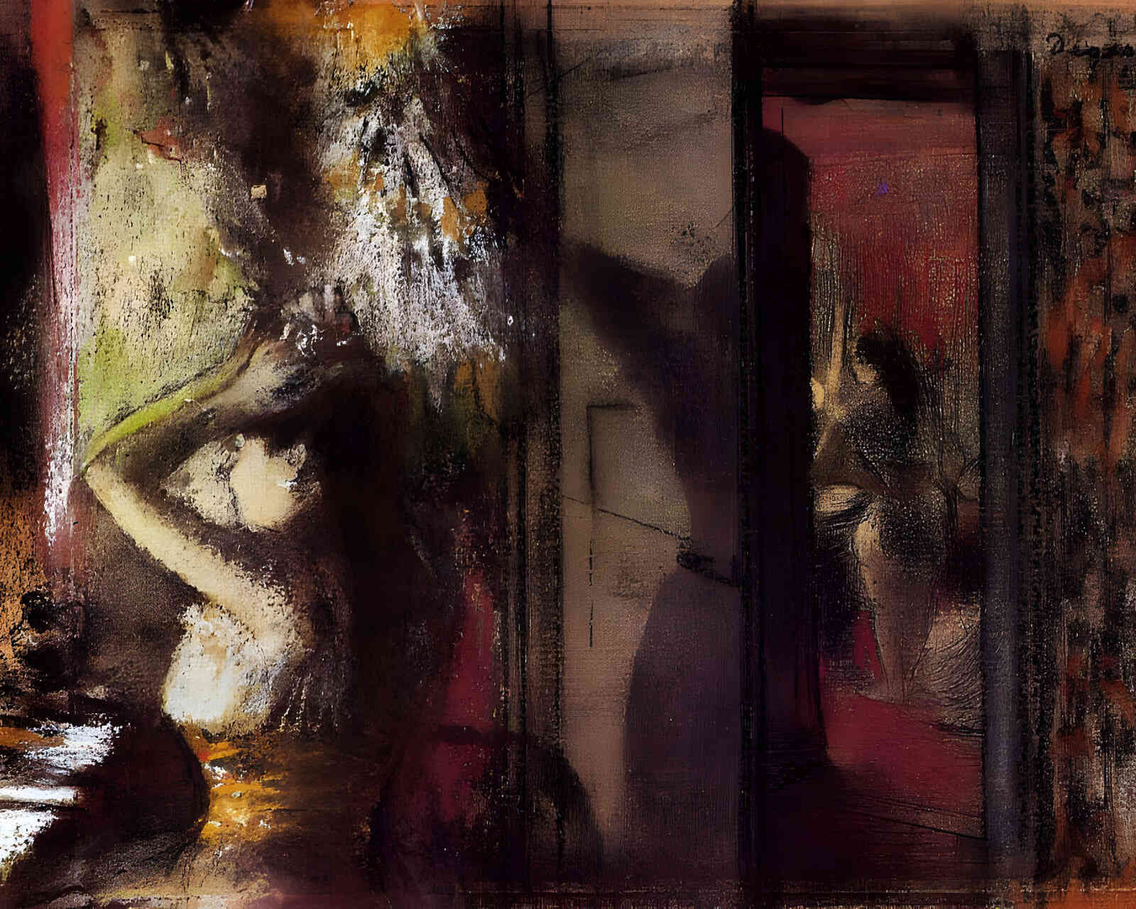 The Actresses Dressing Room 1885 Painting by Edgar Degas 8x10" Art Print