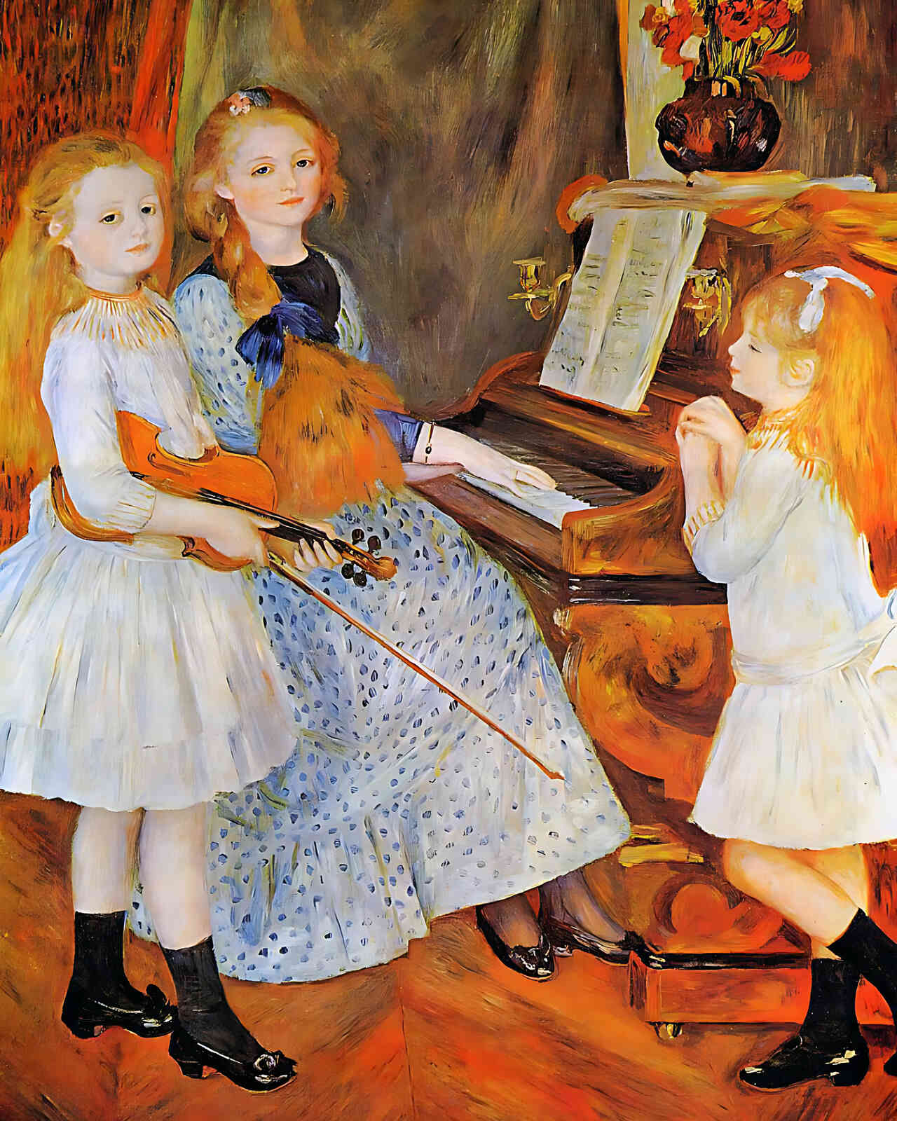 The Daughters of Catulle Mendes by Pierre-Auguste Renoir 8x10" Art Print