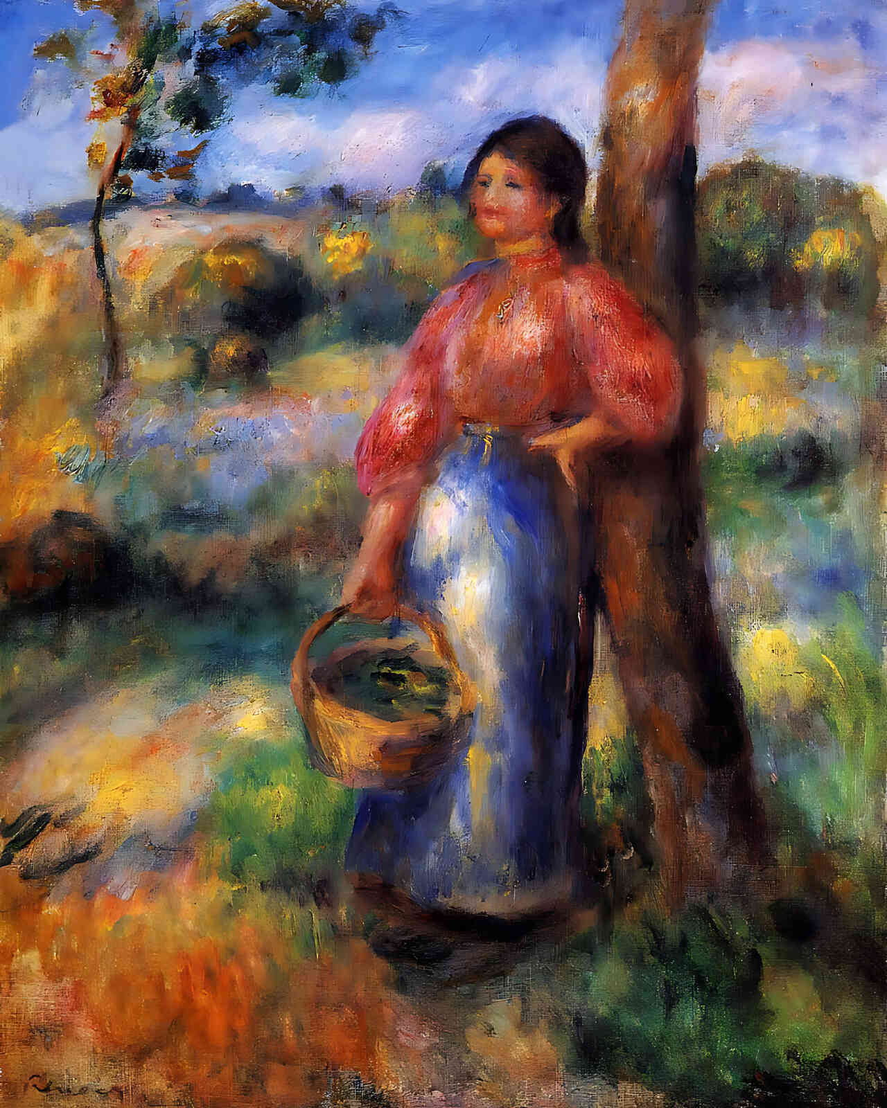 The Shepherdess Painting by Pierre-Auguste Renoir 8x10" Art Print (High Quality)