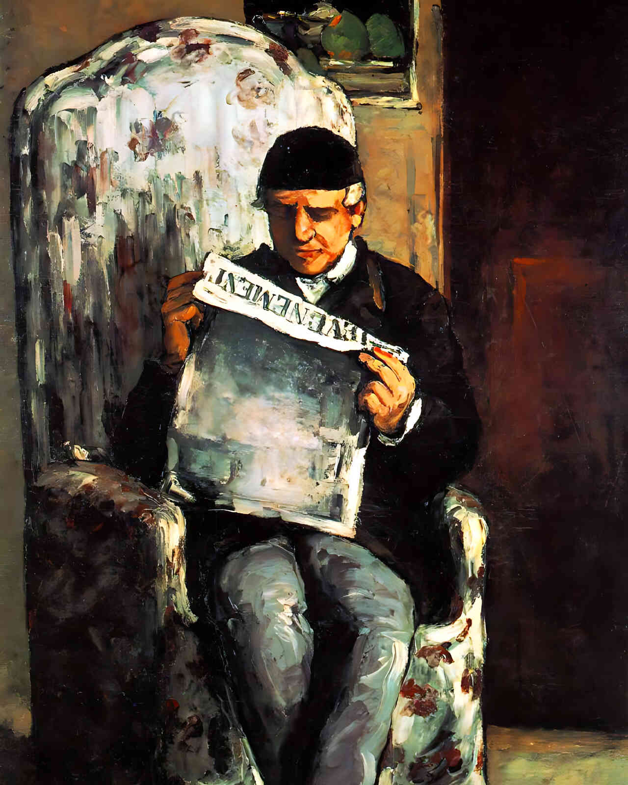 The Artist's Father Reading His Newspaper by Paul Cezanne 8x10" Art Print