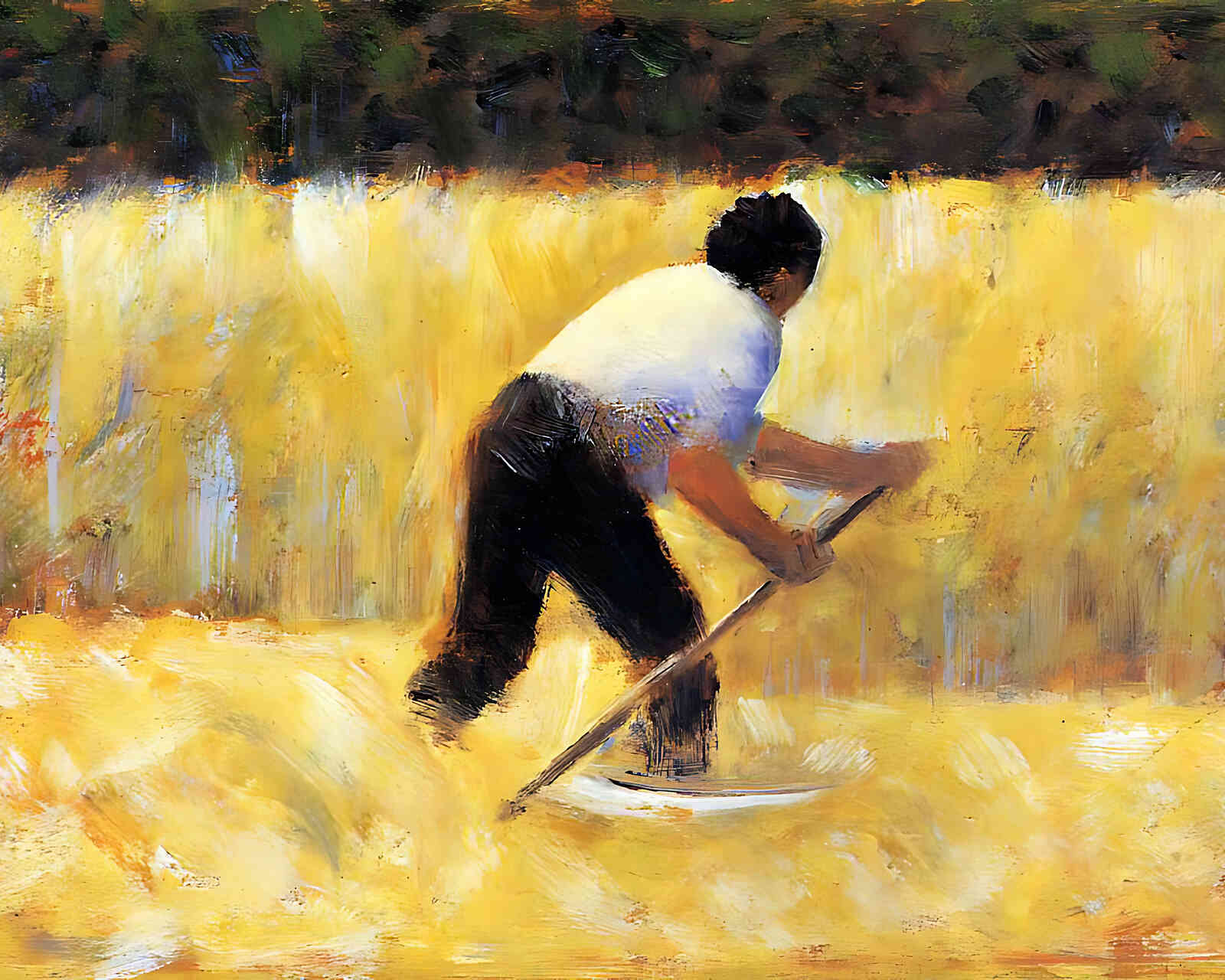 The Mower Painting by Georges Seurat 8x10" Art Print (Restored Reproduction)