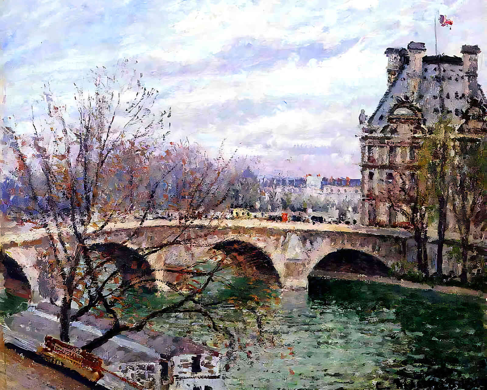 The Pont Royal and the Pavillion De Flore by Camille Pissarro 8x10" Art Print