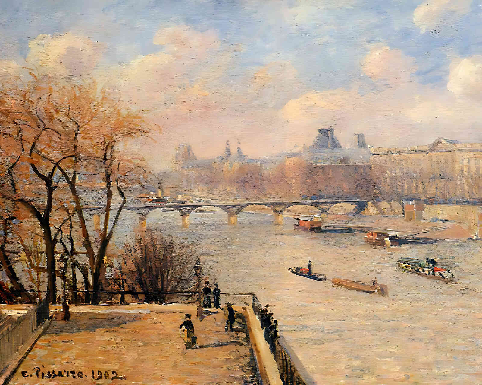 The Raised Terrace of the Pont Neuf by Camille Pissarro 8x10" Art Print