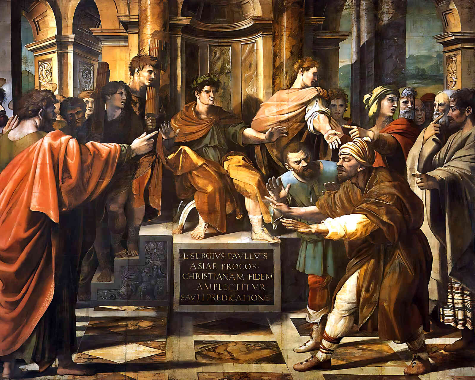 The Blinding of Elymas (Cartoon for the Sistine Chapel) by Raphael 8x10" Print