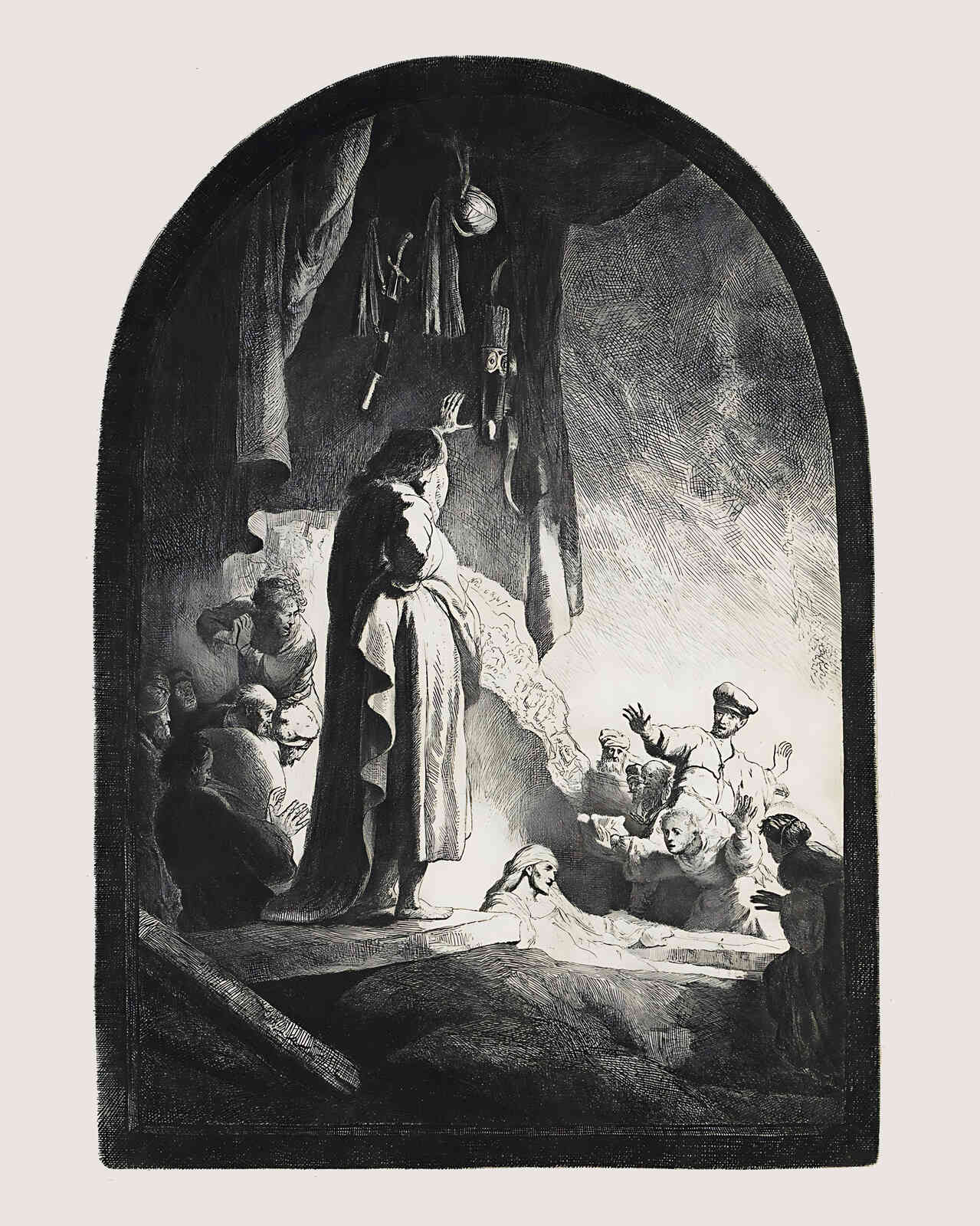 The Raising of Lazarus () Painting by Rembrandt 8x10" Art Print (High Quality)