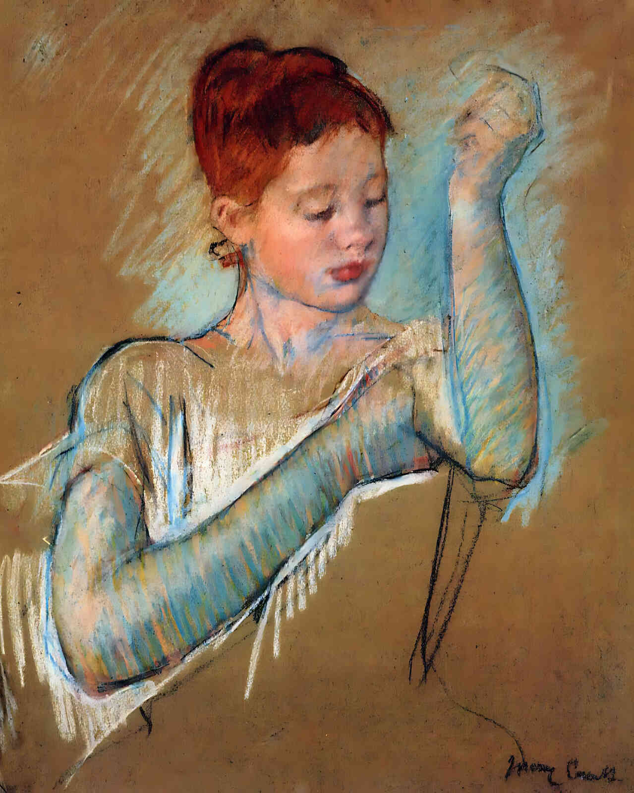 The Long Gloves Painting by Mary Cassatt 8x10" Art Print (Restored Reproduction)