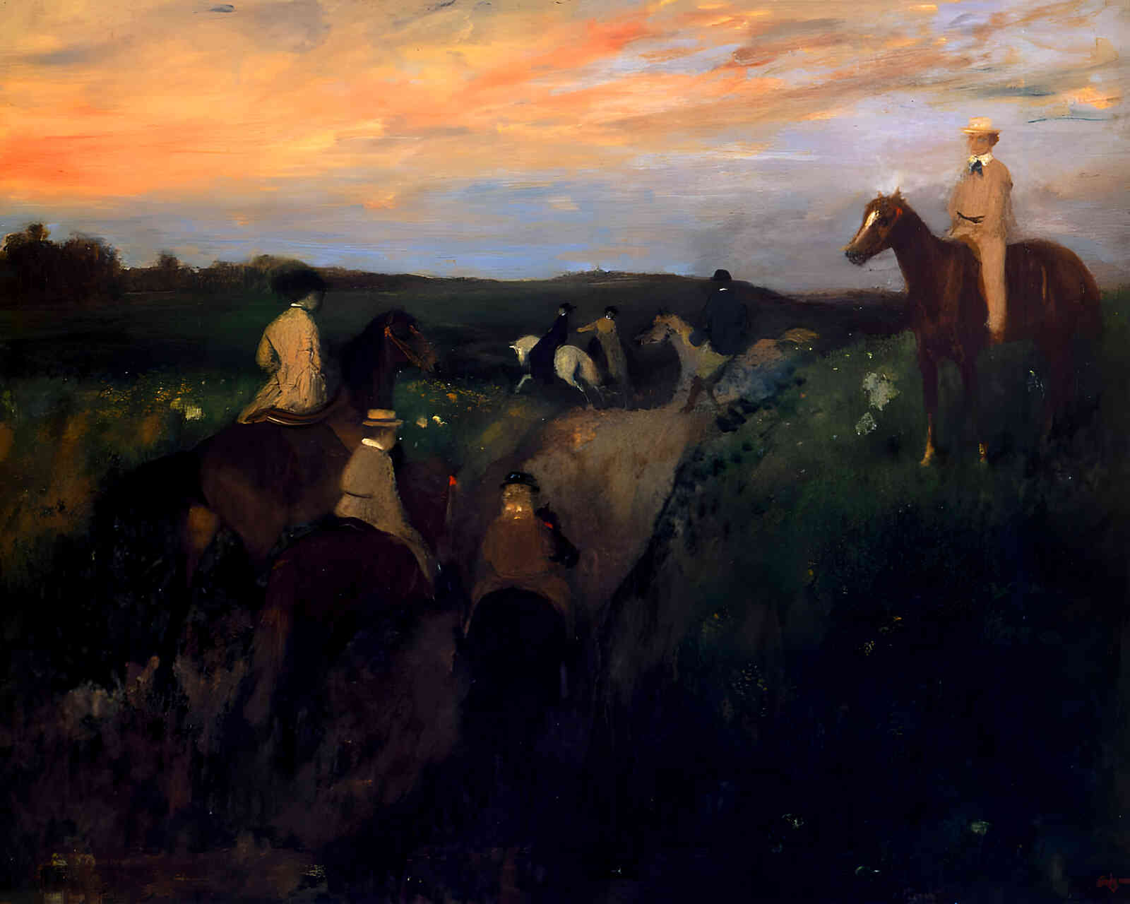 The Promenade on Houseback 1868 Painting by Edgar Degas 8x10" Art Print