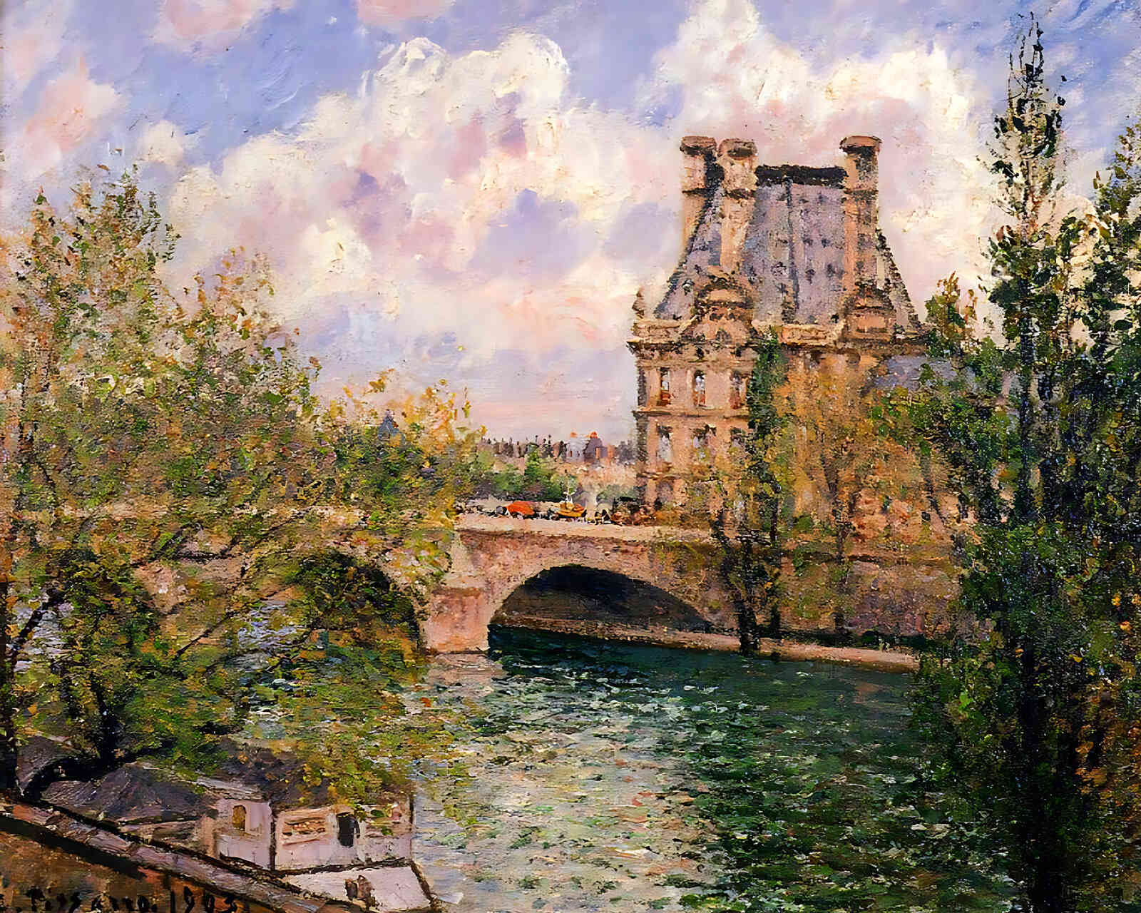 The Pavillion De Flore and the Pont Royal by Camille Pissarro 8x10" Art Print
