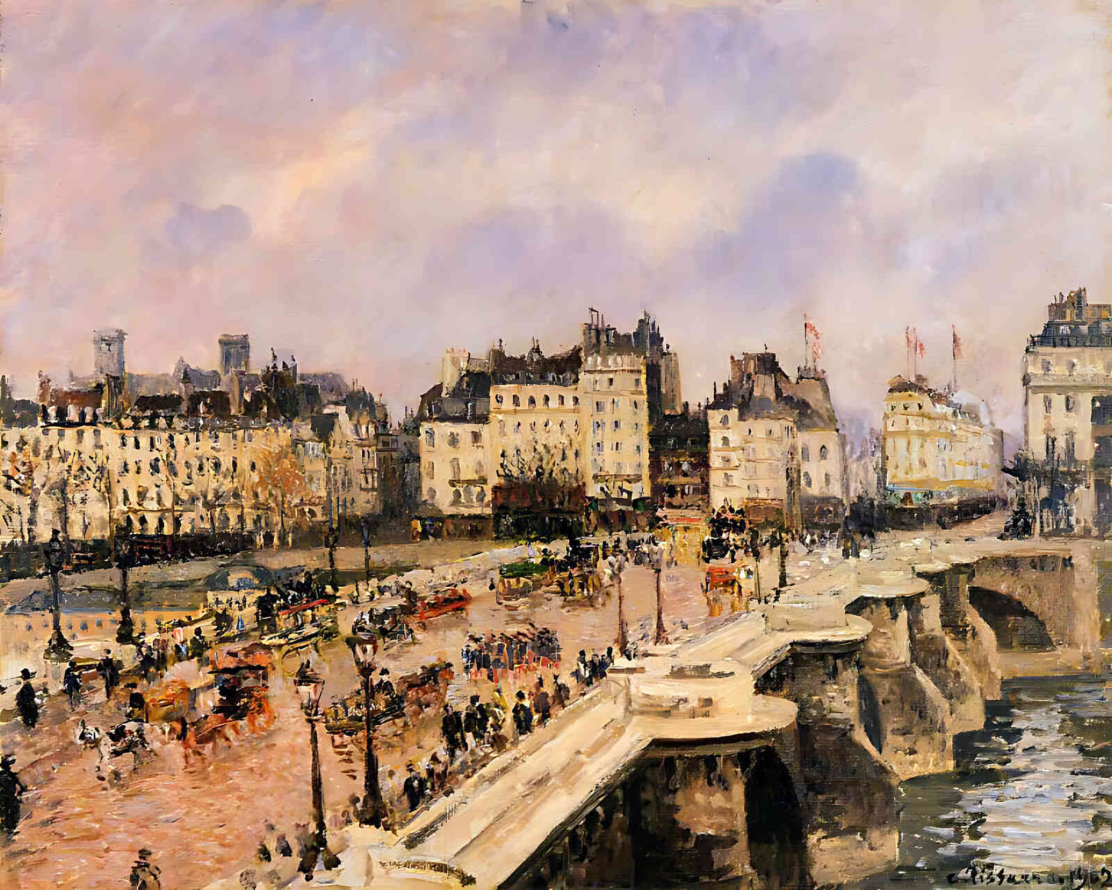 The Pont Neuf Painting by Camille Pissarro 8x10" Art Print (Premium Print)