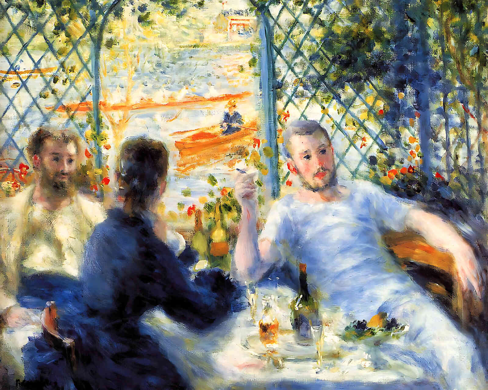 The Canoeist's Luncheon Painting by Pierre-Auguste Renoir 8x10" Art Print