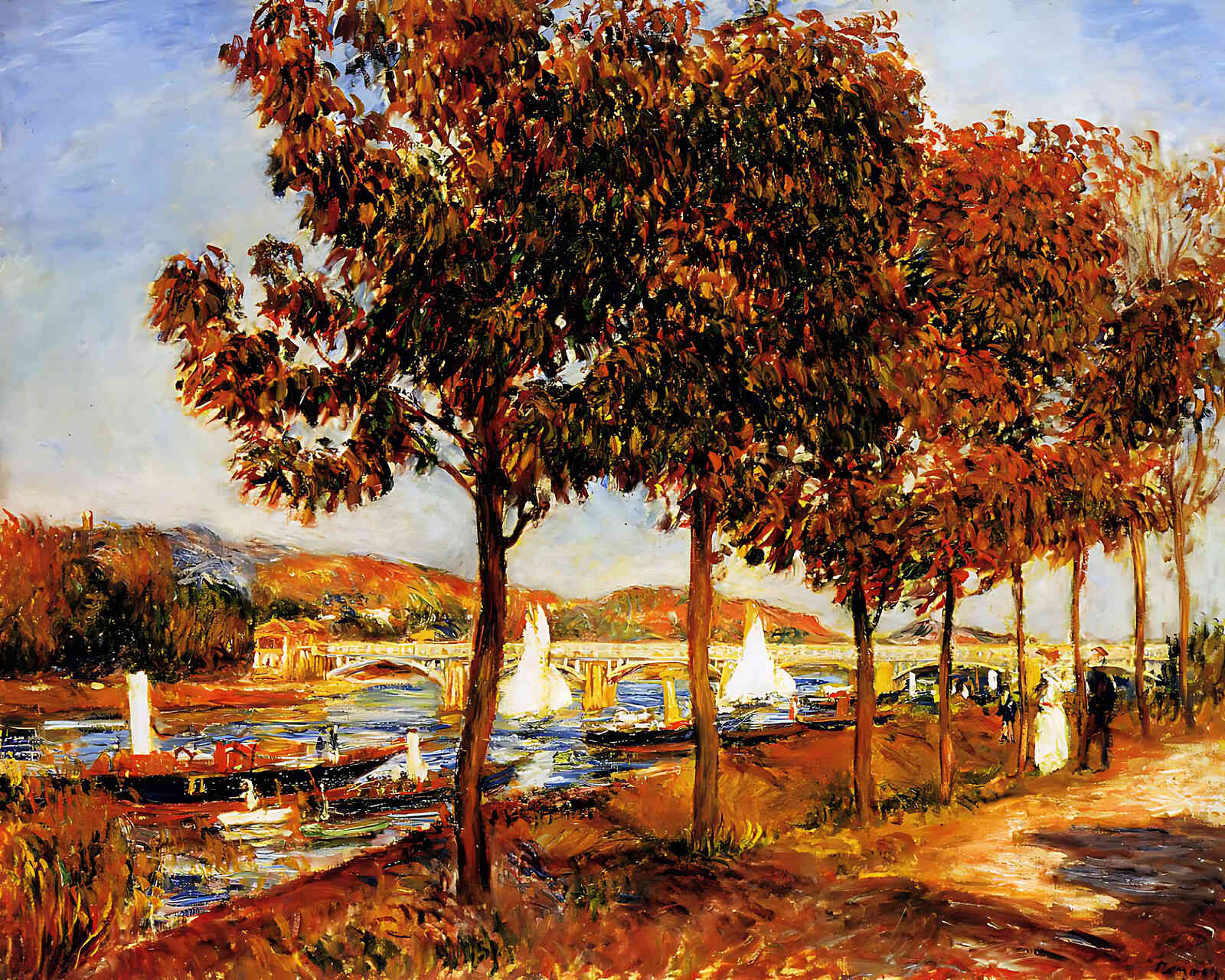 The Bridge at Argenteuil in Autumn by Pierre-Auguste Renoir 8x10" Art Print