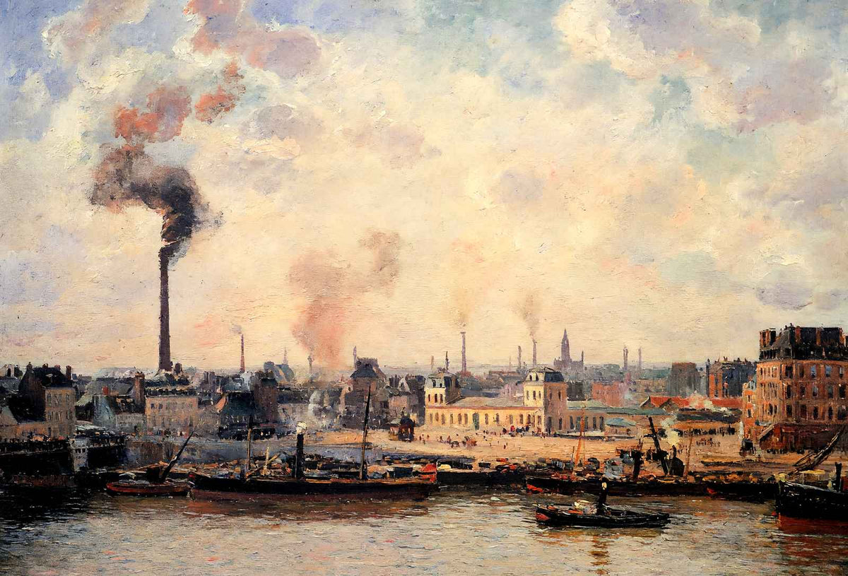 The Saint Sever Quay, Rouen 1896 by Camille Pissarro Art Print (6 Sizes)