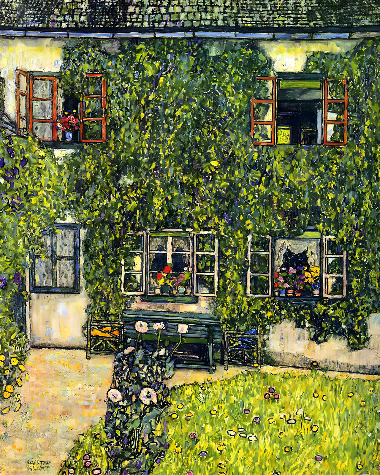 The House of Guardaboschi 1912 Painting by Gustav Klimt 8x10" Art Print