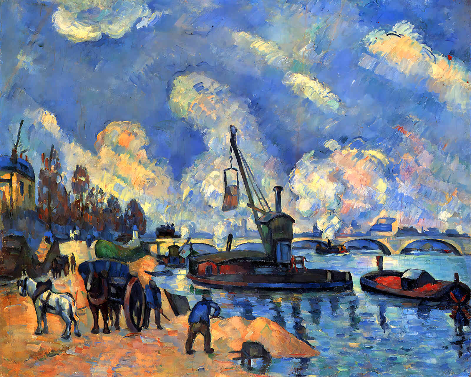The Seine at Bercy Painting by Paul Cezanne 8x10" Art Print (High Quality)