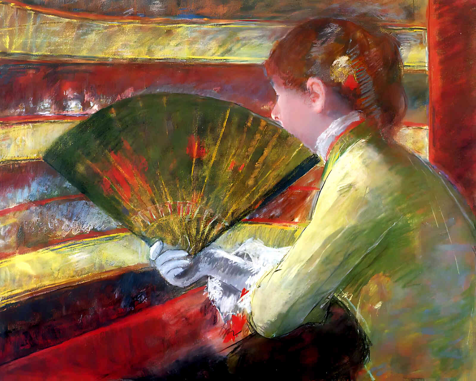 Theater Painting by Mary Cassatt 8x10" Art Print (Restored Reproduction)