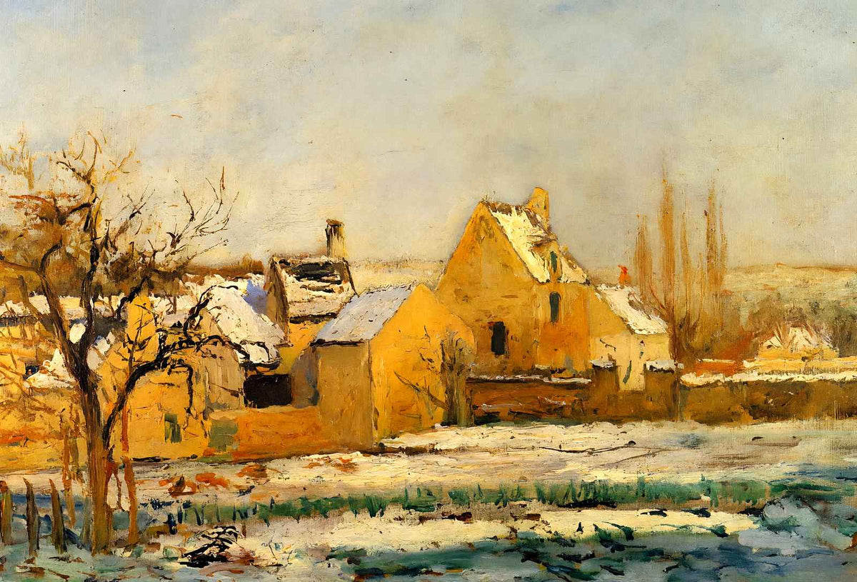 The Effect of Snow at Hermitage 1874 by Camille Pissarro Art Print (6 Sizes)