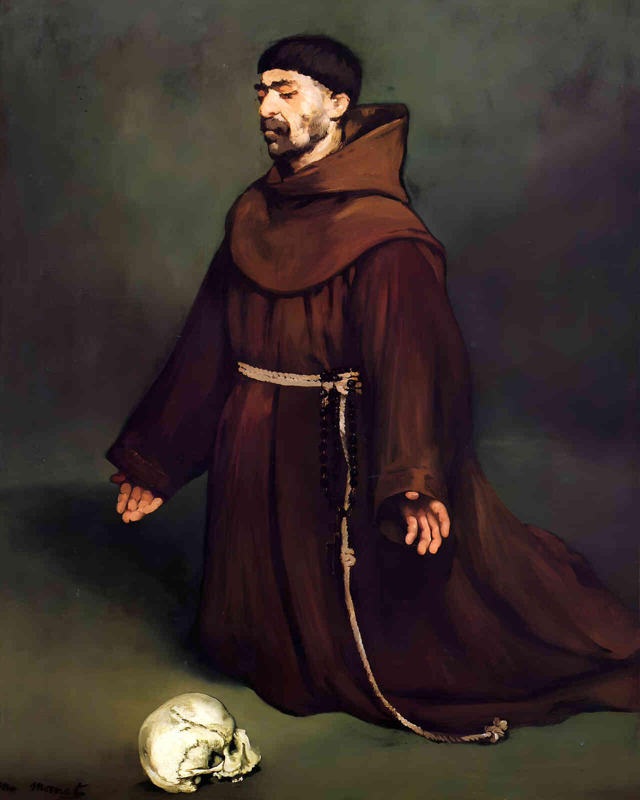 The Monk at Prayer 1865 Painting by Edouard Manet 8x10" Art Print