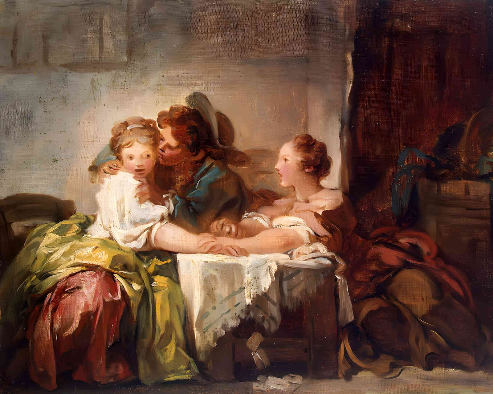 The Prize of a Kiss 1760 Painting by Jean-Honore Fragonard 8x10" Art Print