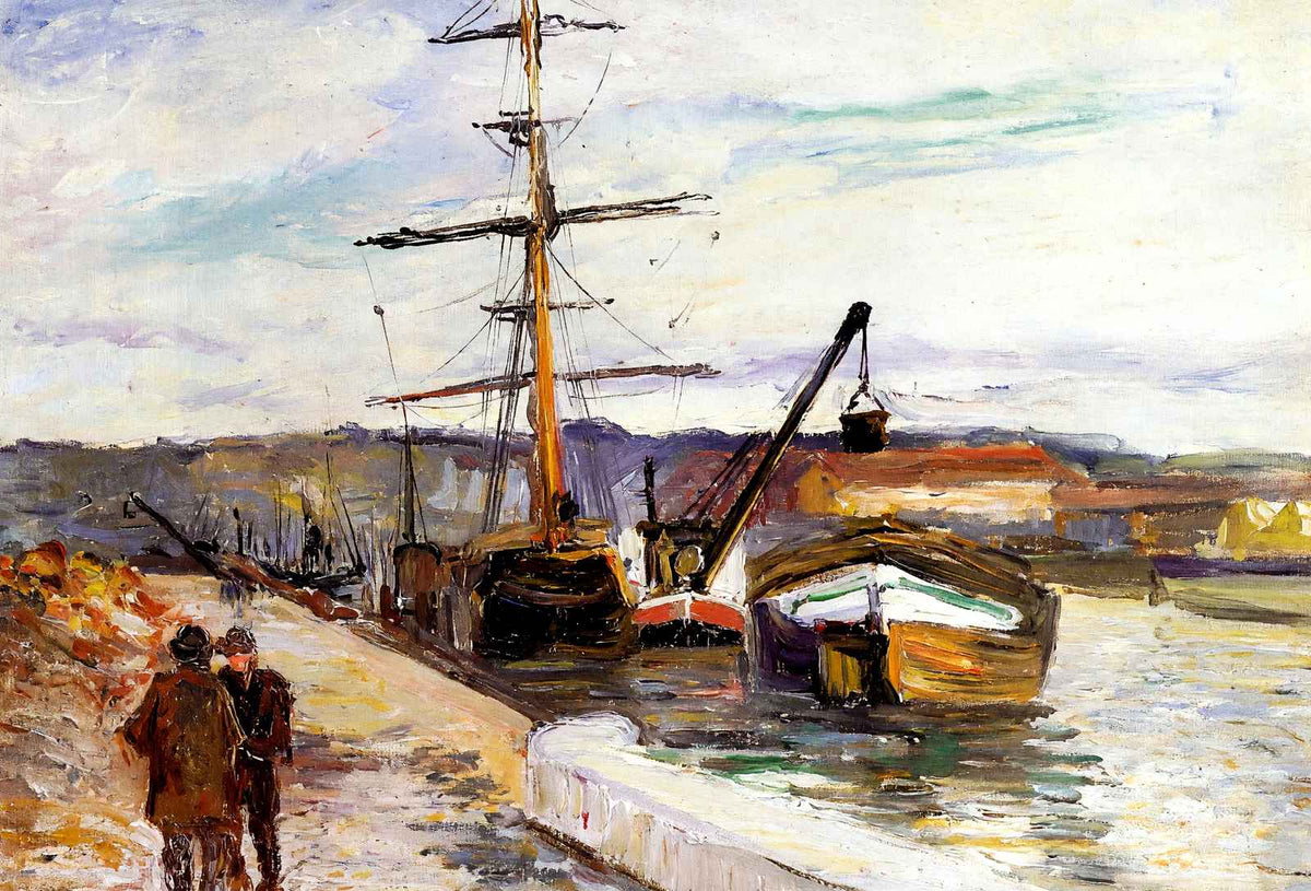 The Port of Rouen 1883 Painting by Camille Pissarro Fine Art Print (6 Sizes)