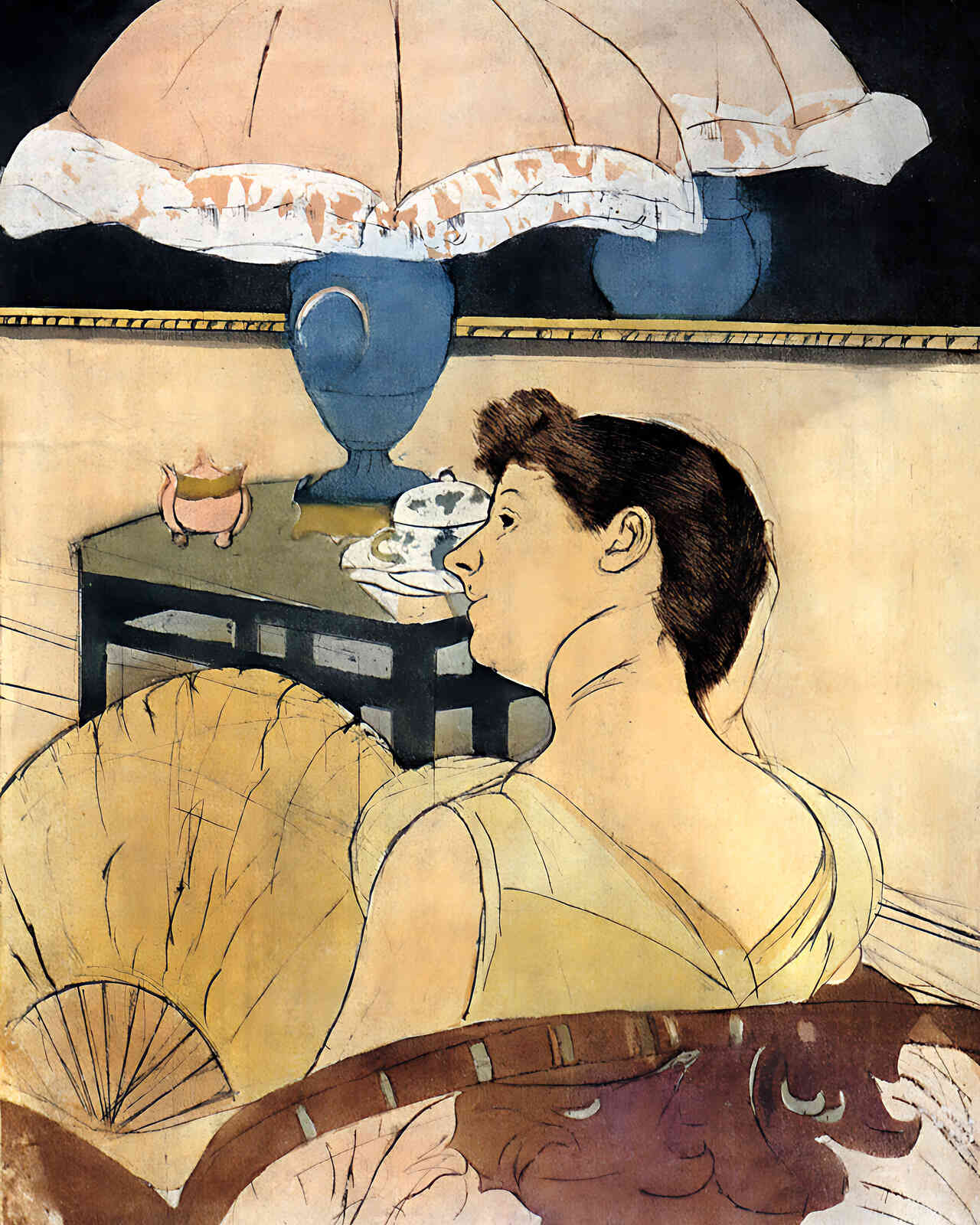 The Lamp Painting by Mary Cassatt 8x10" Art Print - Acid Free