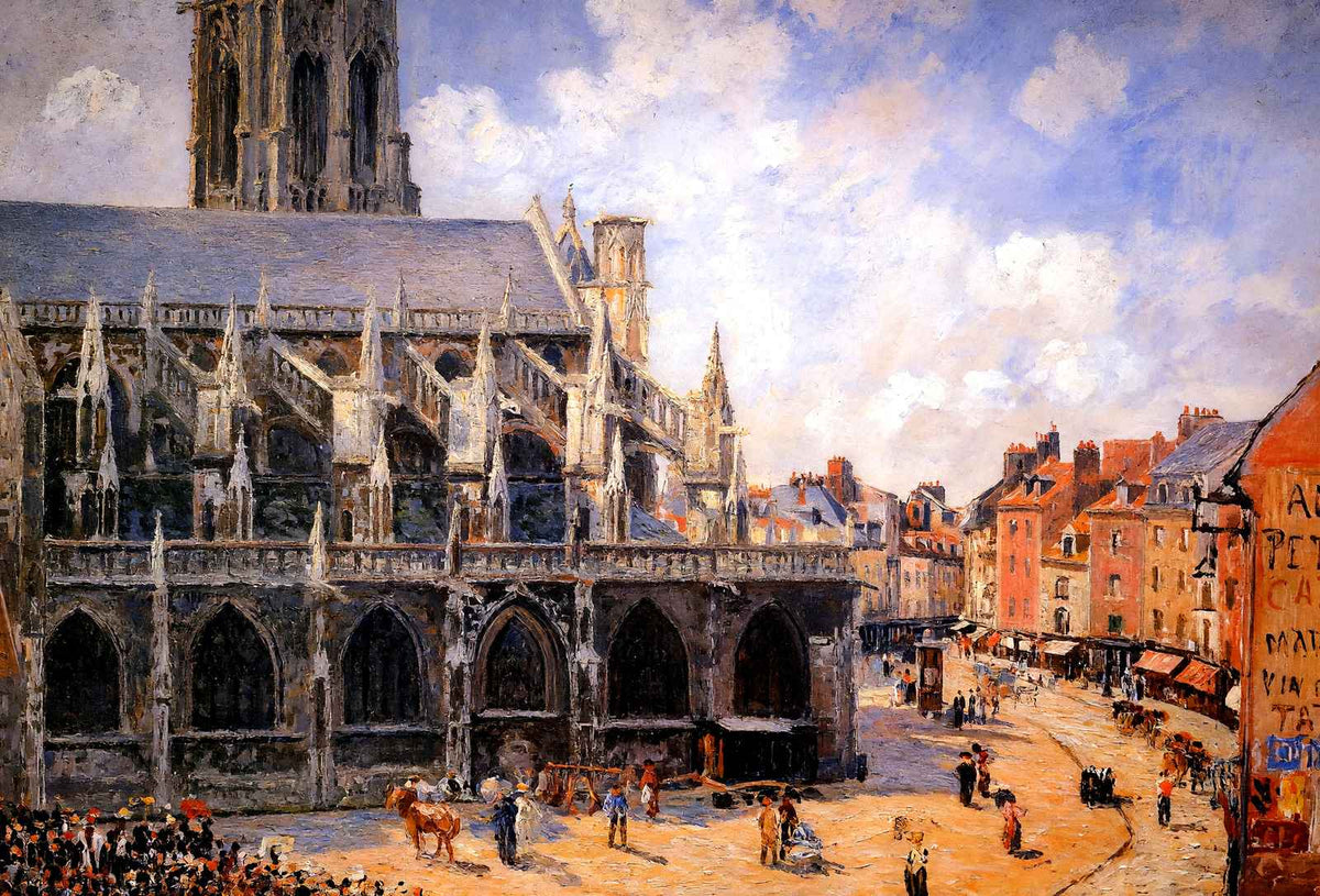 The Church of St Jacques in Dieppe, Morning Sun 1901 Fine Art Print (6 Sizes)
