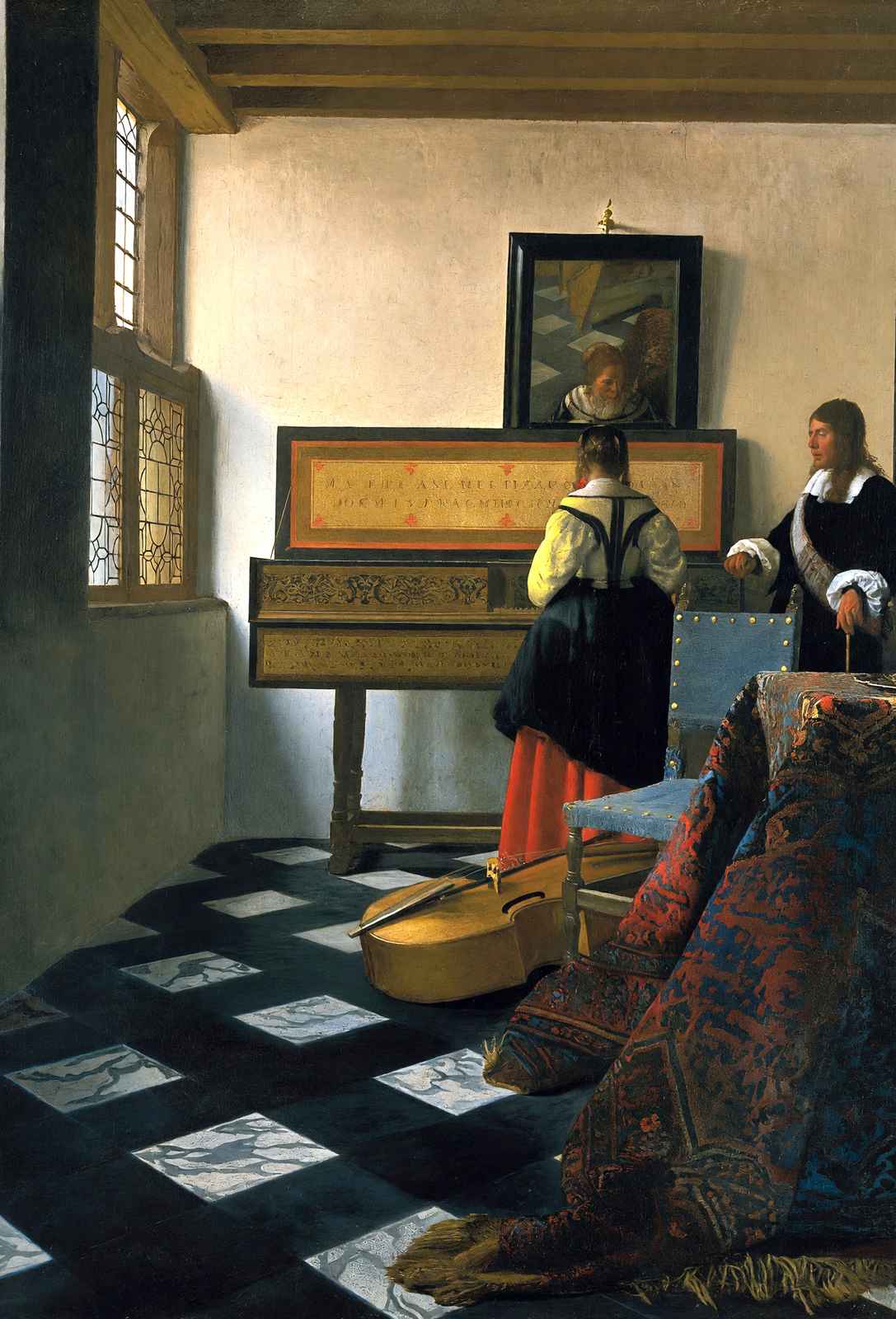 The Music Lesson Art Print 1665 Painting by Johannes Vermeer (6 Sizes)