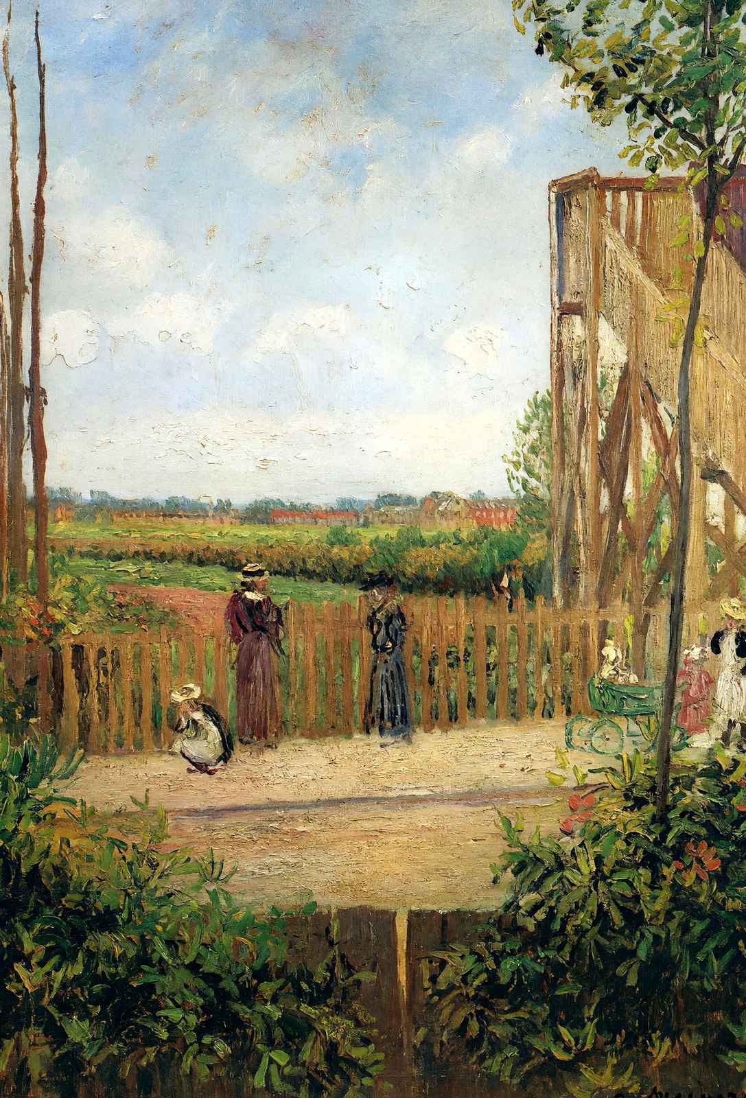 The Railroad Bridge at Bedford Park by Camille Pissarro Art Print (6 Sizes)