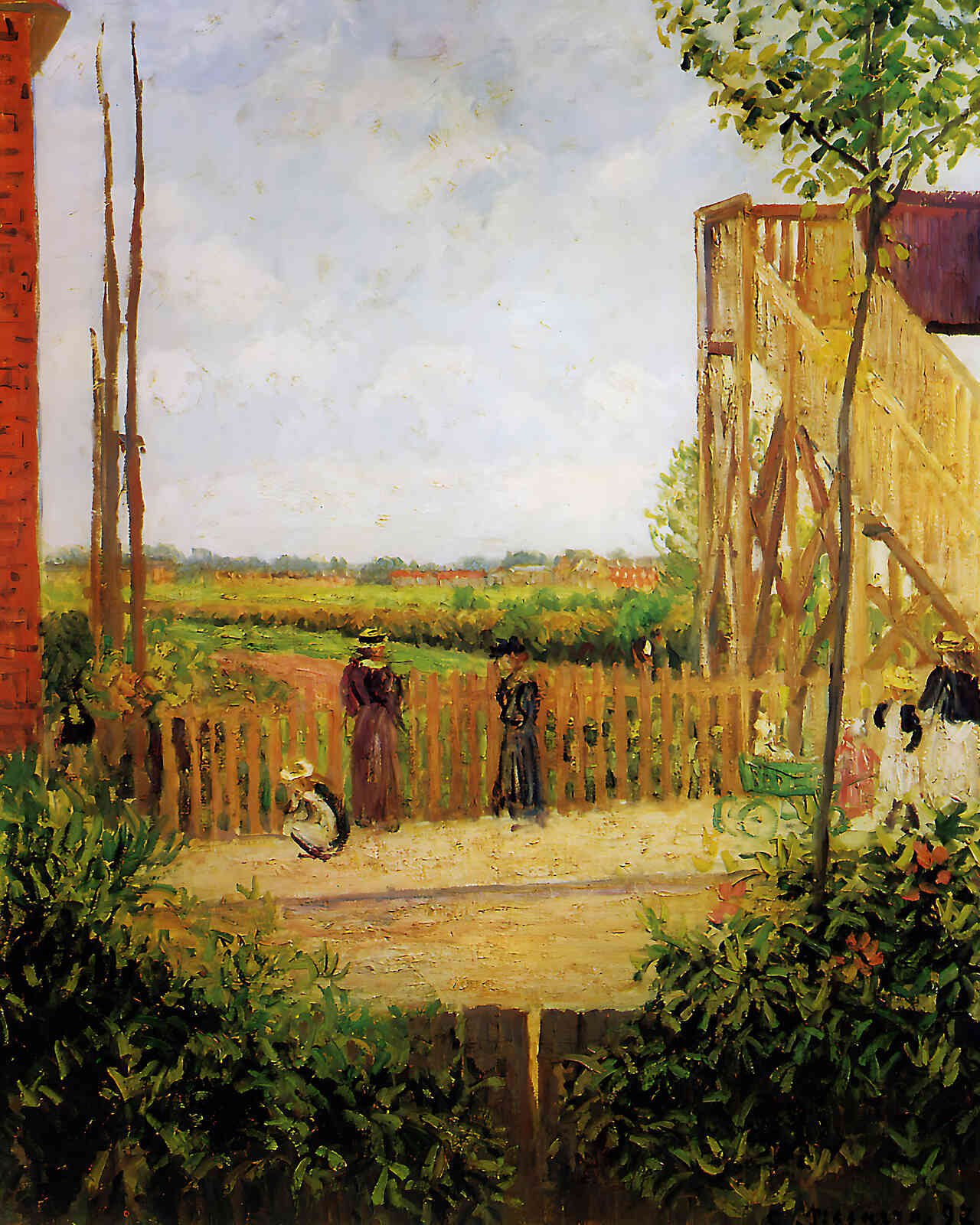 The Railroad Bridge at Bedford Park by Camille Pissarro 8x10" Art Print