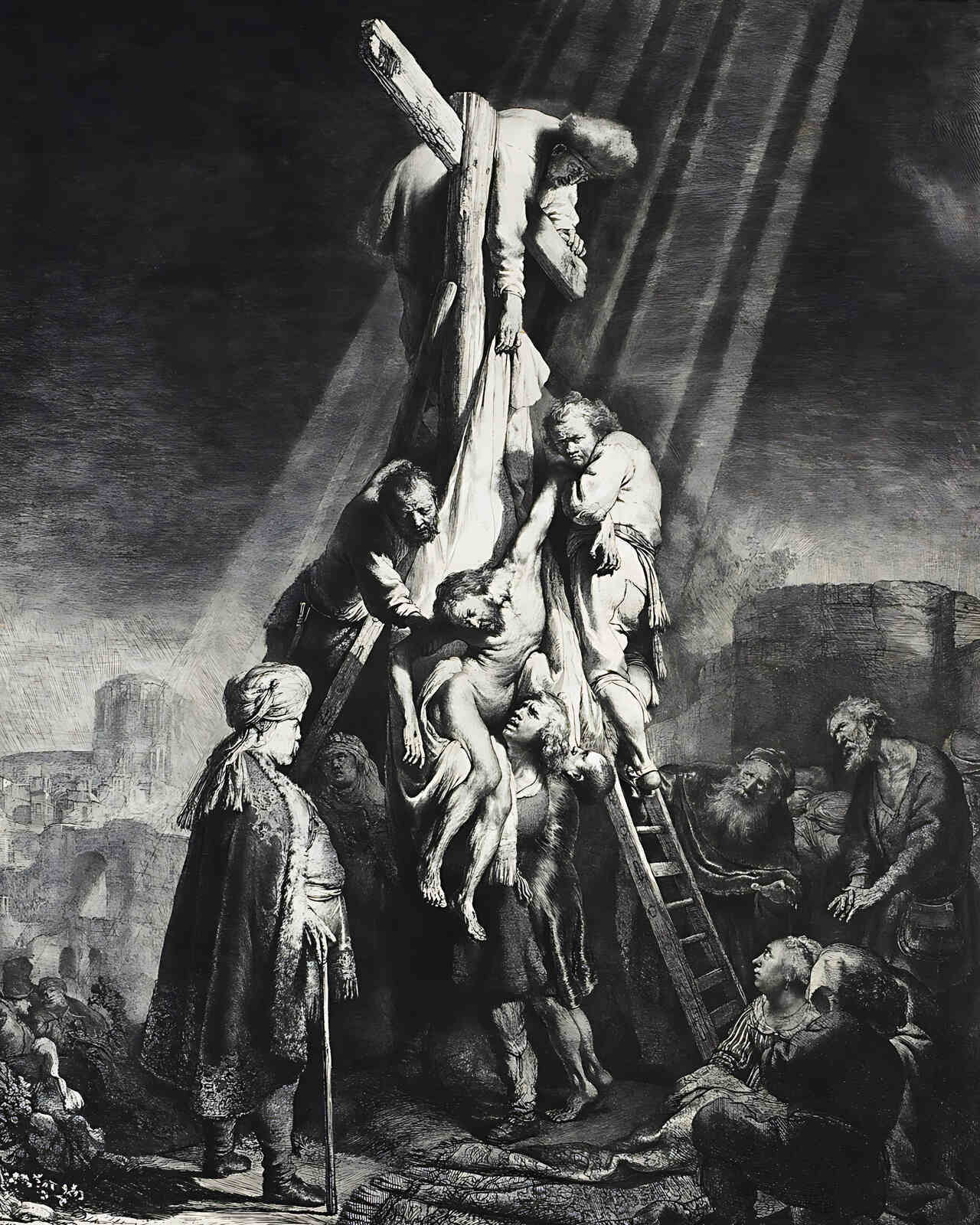 The Descent from the Cross () Painting by Rembrandt 8x10" Art Print - Acid Free
