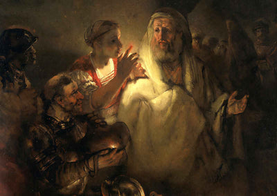 The Denial of Peter 1660 Painting by Rembrandt Art Print (6 Sizes) - Retouched