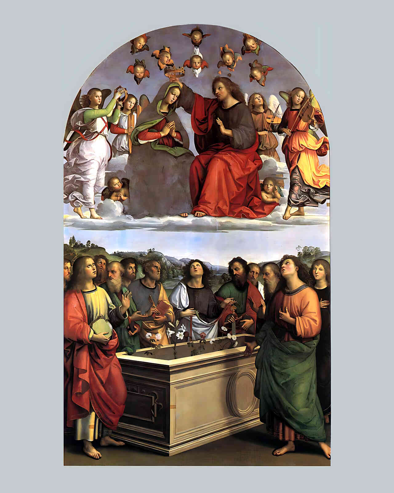 The Crowning of the Virgin Painting by Raphael 8x10" Art Print - Restored