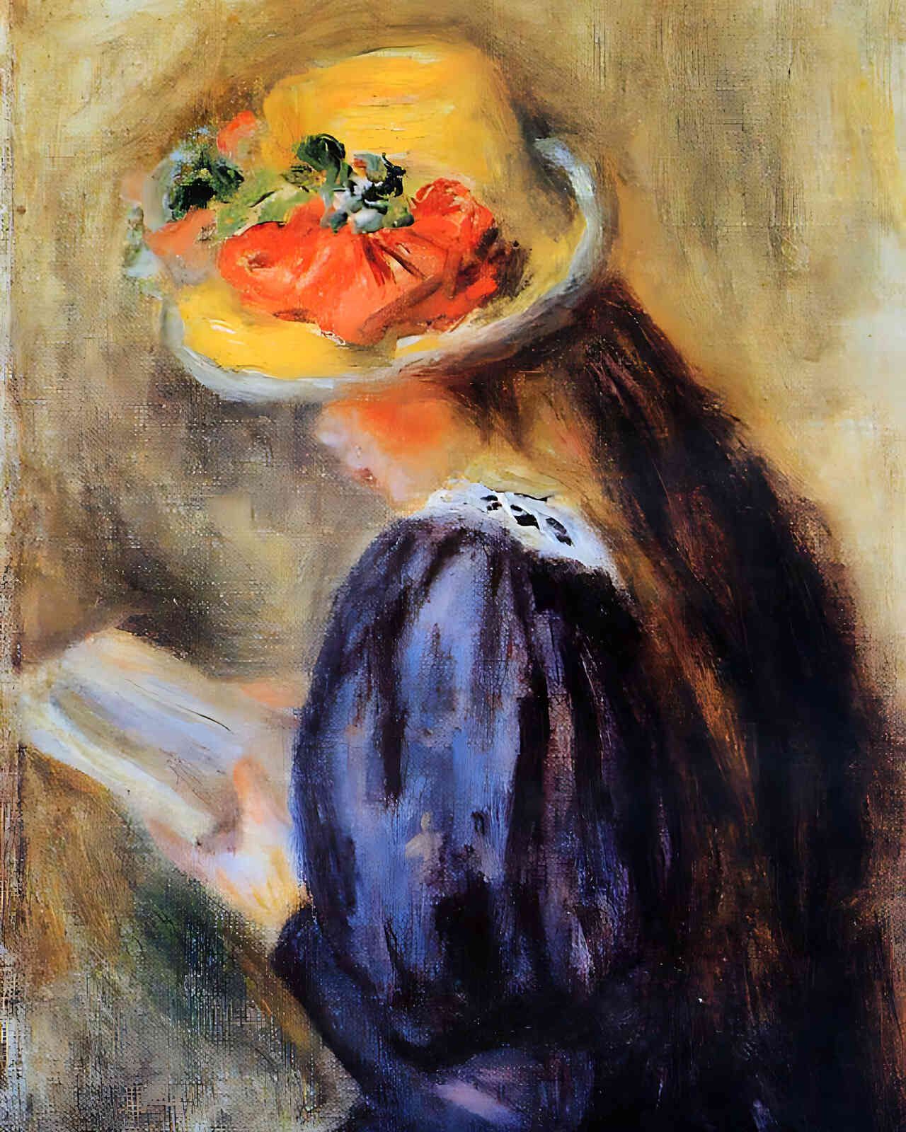 The Little Reader (Little Girl in Blue) by Pierre-Auguste Renoir 8x10" Print