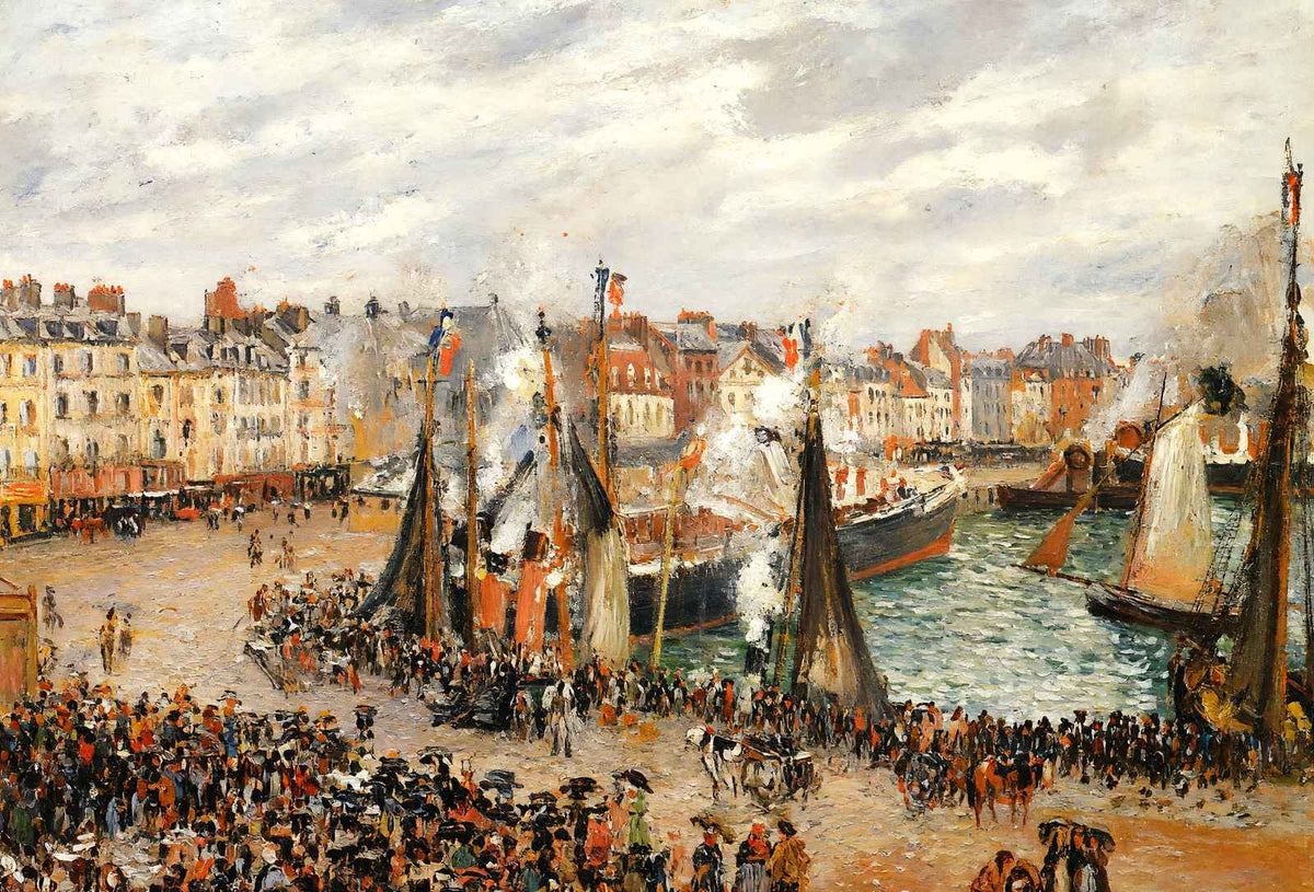 Fishmarket, Dieppe, Grey Weather, Morning Art Print 1902 by Pissarro (6 Sizes)