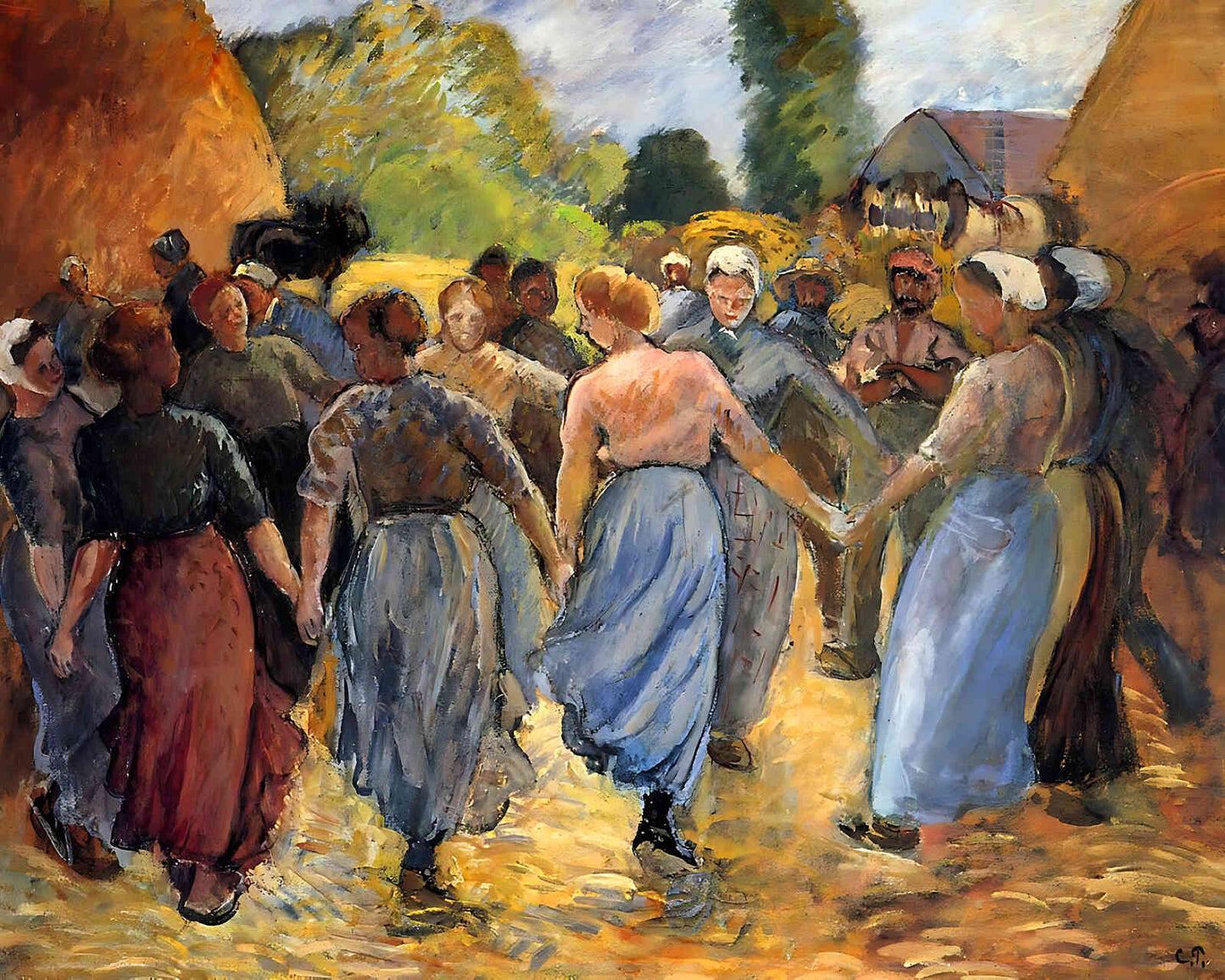The Roundelay Painting by Camille Pissarro 8x10" Art Print (High Quality)