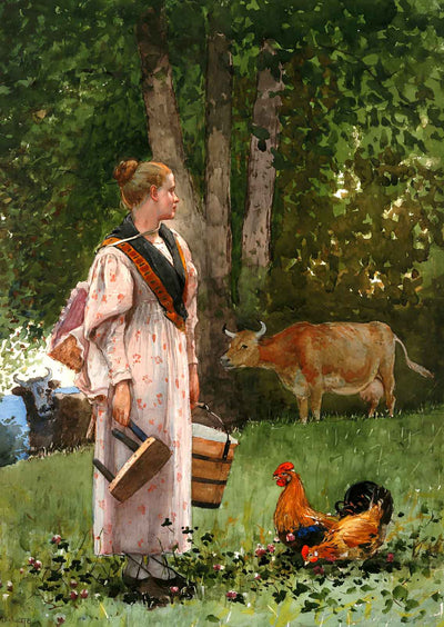 The Milk Maid Fine Art Print 1878 by Winslow Homer (6 Sizes) High Quality