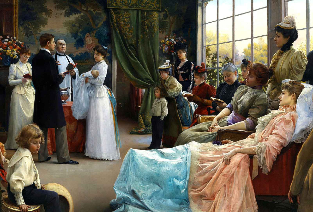 The Baptism Art Print 1892 Painting by Julius LeBlanc Stewart (6 Sizes)