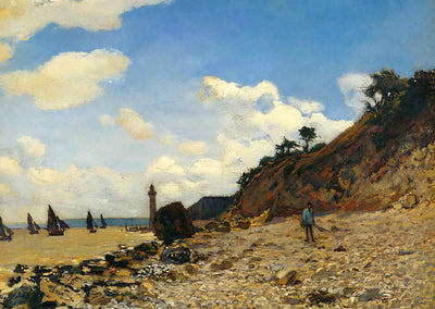 The Beach at Honfleur Fine Art Print 1864 Painting by Claude Monet (6 Sizes)